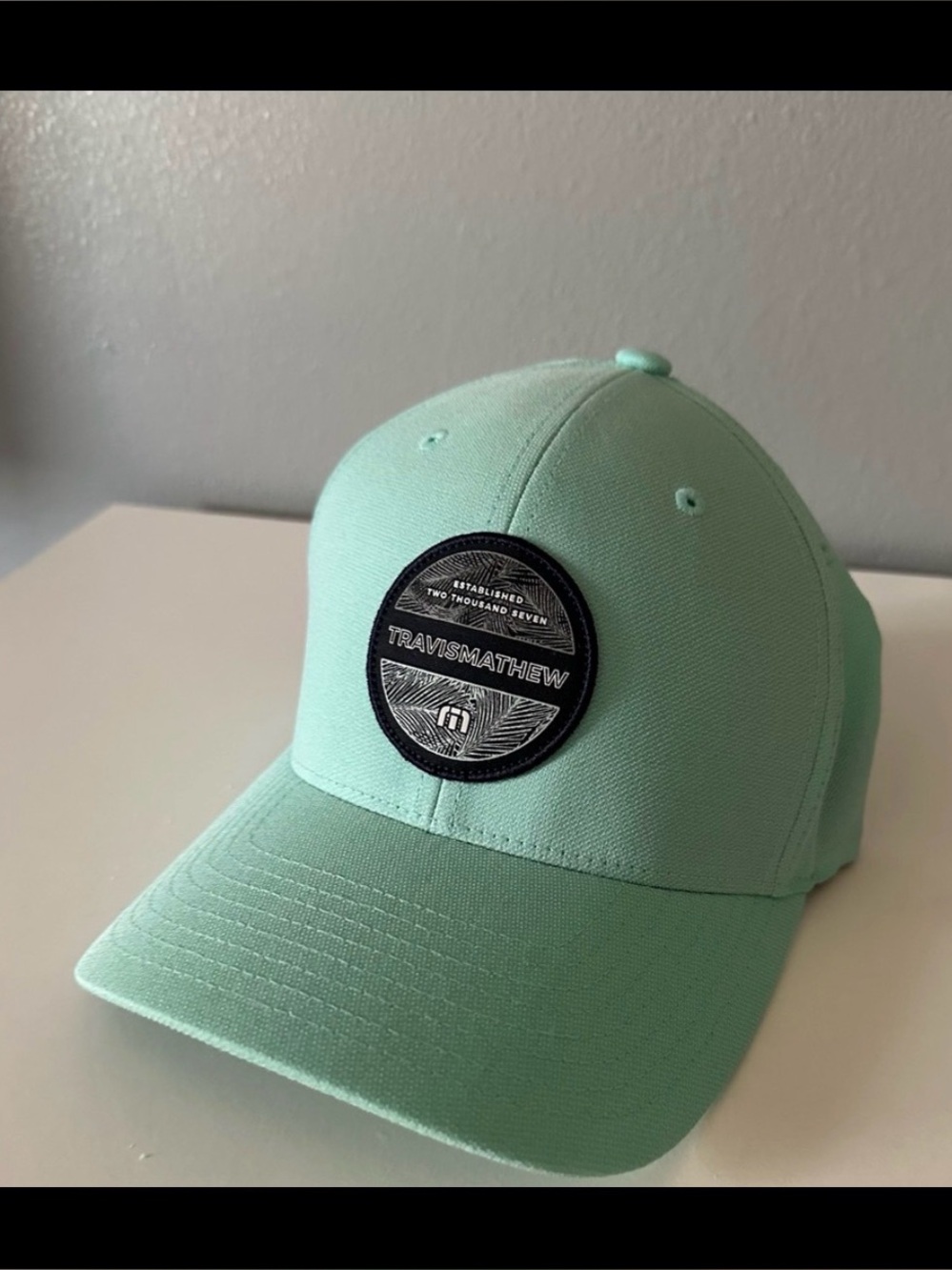 Travis Mathew Mint Baseball Cap with Black Logo Patch *** NWOT !
